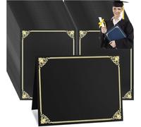 50 pochettes noires pour certificats,couvertures,pochettes de certificat | de documents avec bordure dorée, pour papier format lettre,21,6 x 27,9 cm pour récompense, certificat, diplômes