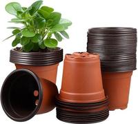 50 pots de fleurs en plastique Pots de culture 12 cm - Pot de plantation pour succulentes et plantules - Pot de plantation respirant pour l'intérieur et l'extérieur - jardin, chambre et serre
