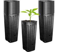 50 pots hauts pour arbres, en plastique, profonds, 30 cm de hauteur, pour plantes de jardin pour intérieur et extérieur