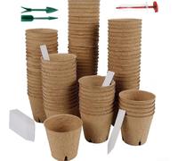 50 Pots Plantes 8cm Biodégradables avec Trous Drainage(C) | Diamètre 8cm, trous drainage stratégiques, matériau pour papier plastique, décomposition naturelle, croissance saine