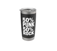 50% Punk 50% Rock Attitude pour les amateurs de musique Gobelet isotherme en acier inoxydable double paroi