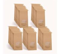 50 Sachets en Papier Kraft avec Fenetre, 17x9x6cm Résistant à l'huile Sachet Alimentaire pour Biscuits, Bonbons, Pain Pâtisserie, Sac en papier brun, Sacs Cadeau pour Mariage, Anniversaire (50pcs)