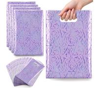 50 Sacs Cadeaux Anniversaire Enfant avec Poignée, Sachets Bonbons Papier, Pochettes Violettes Motif Abstrait pour Fête, Sac à Bonbon Anniversaire, Pochette Surprise, Goodies et Cadeaux Invités
