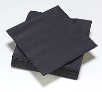 50 Serviettes Noir en ouate 2plis FSC® - 33x33cm