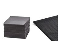 50 Serviettes Tex Touch cocktail Noir FSC® - 25x24cm + Nappe Noire en papier Damassé - 1.18x6m