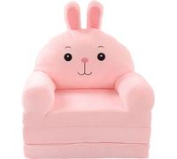 50 x 37 x 50 cm Cartoon mignon 2 en 1 Canapé enfant pliable avec dossier et accoudoirs - Rose, pour le salon et la chambre à coucher