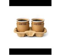 50 x Porte-gobelets en carton recyclé pour 2 boissons