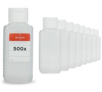 500 bouteilles en plastique carrées de 100 ml G25 avec bouchons à clapet blancs
