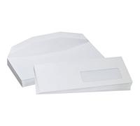 500 enveloppes DL 114 x 229 mm patte gommée mécanisable à fenêtre 45 X 100 pour machine mise sous pli automatique agrée Pitney Bowes neopost satas bell howell carat compatible toute mise sous plis