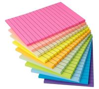 500 Feuilles Note Adhésive Lignée De 10 Couleurs,100x150 Mm Notes Autocollante 10 Blocs,50 Feuilles/Bloc Note Super Sticky,Feuillet Autocollante Convient Pour Au Bureau,À La Maison,À L'école