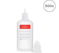 500 flacons en plastique 50 ml LDPE, G14, compte-gouttes, bouchon blanc