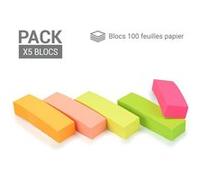 500 Marque-pages adhésifs repositionnables néon pack 5 blocs 50x15mm G