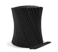 500 pailles - Paille en papier Ø 6 x 200 mm noir - Paille en carton