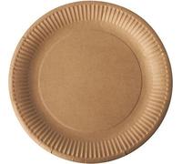 500 Papstar assiettes, carton pur rond Ø 23 cm brun 88361