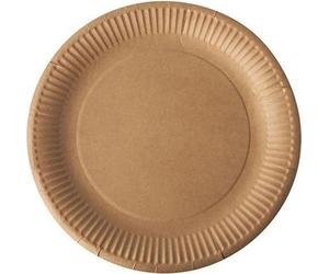 500 Papstar assiettes, carton pur rond Ø 23 cm brun 88361