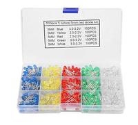 500 pcs 5 mm LED lumière rouge jaune bleu vert blanc assortiment diodes kit 5 mm Led diode électroluminescente