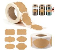 500 Pcs Etiquette Autocollante, Rouleau Etiquettes Autocollantes Bocaux | étiquettes autocollantes en papier kraft, étiquettes autocollants pour sacs cadeaux et enveloppes (30 x 50 mm)