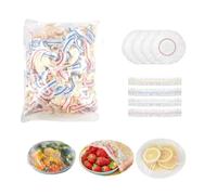 500 pièces Couvre plat elastique réutilisable, Film Etirable Elastique en Plastique Jetable, charlotte alimentaire reutilisable, Film Alimentaire transparent pour conserver la fraîcheur des aliments