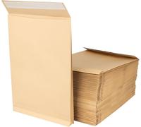 500 pièces - E4 pochette pliable avec pli de fond de 4 cm - 140 g/m² épaisseur du matériau - bande adhésive - enveloppe d'expédition - emballage - pochette d'expédition brune