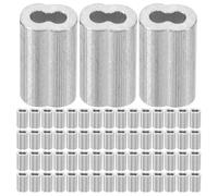500 Pièces Manchon de Sertissage à Double Trous en Aluminium | Forme 8 à Double Barillet, Installation Rapide, Réduit L’abrasion, pour Projets Intérieurs et Chantiers