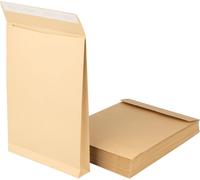 500 pièces - pochette pliable C4 avec pli de fond de 3,8 cm - épaisseur 150 g/m² - bande adhésive - enveloppe d'expédition - emballage - pochette d'expédition brune