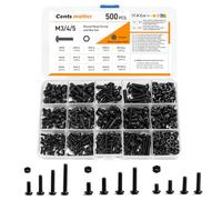 500 Pièces Vis Boulons et écrous, M3/M4/M5 Vis à Six Pans Creux, Vis Bouton avec écrou à Tête Hexagonale Assortiment Kit - Noir