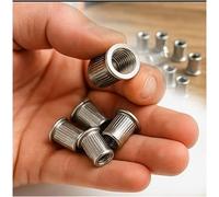 500 Rivets Aveugles Tête Plate Alu/Inox 3.2 x 10 mm - Inox A2 - D-Work