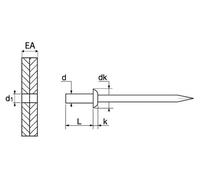 500 Rivets Etanches Tête Plate Aisi 420 3.2 x 8 mm - TYPE ISO 16585 - Inox A2 - D-Work
