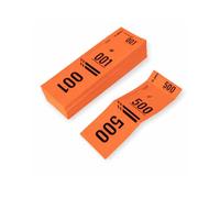 500 Ticket Vestiaire Numéroté Détachable - 12x4 cm Papier Épais 120g/m² - Billets Vestiaire Soirée, Bar, Concert, Festival, Association, Réception - Made in Italy, Format Économique, orange (Orange)