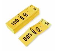 500 Ticket Vestiaire Numéroté Détachable - 12x4 cm Papier Épais 120g/m² - Billets Vestiaire Soirée, Bar, Concert, Festival, Association, Réception - Made in Italy, Format Économique, Jaune