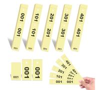 500 Tickets Vestiaire 4.5x20cm Numérotés de 1 à 500 Ticket Tombola Numéroté Bloc Ticket Numéroté Vestiaire Jaune Ticket Tombola Perforés et Détachables en Trois Parties Idéal pour Réception (Jaune)