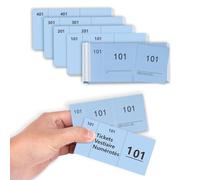 500 Tickets Vestiaire 5x10cm Numérotés de 1 à 500 Ticket Tombola Numéroté Bloc Ticket Numéroté Vestiaire Bleu Ticket Tombola Prédécoupés Détachables 3 Parties Idéal pour Réception Gala Tombola
