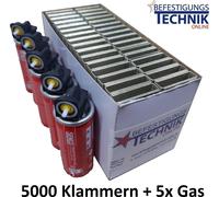5000 agrafes 16mm galvanisées + 5x gaz pour l'agrafeuse à gaz SENCO GT40i-M KL-19.1