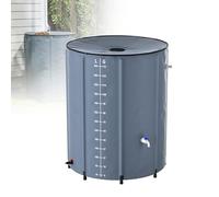 500L Récupérateur d'eau De Pluie Pliable, Citerne Souple avec Grille Et Robinet, Réservoir Pliable pour Arrosage, Lavage Et Nettoyage, Gris (500 Liter,Gris Foncé)