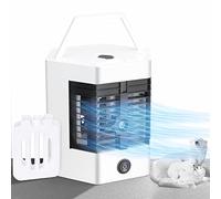 500ml Climatiseur Portable Refroidisseur, Raopuzi D'air Portable USB Ventilateur 3 Vitesses Réglable Mobile Mini Air Humidificateur Purificateur Personnel Puissant pour Bureau Chambre Couche