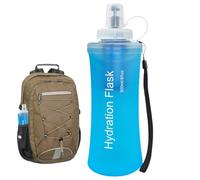 500ml Outdoor Water Filter Bottle - Foldable TPU Soft Flask | Portable | Wide Mouth Design With Filter Element, 9.05x3.15 Inch Flask, Lightweight TPU, For Running Hiking Camping Travel