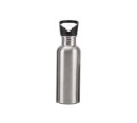 (500ml Plastic cap) Stainless Steel Water Bottle With Handle Uninsulated Single Walled For Sports