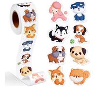 500Pcs Autocollants Animaux Ronds En Rouleau, Autocollants De Récompense Animal, Gommettes Animaux Enfants, Sticker Récompense Animale Pour Anniversaire, Scrapbooking, Chien