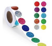 500pcs Autocollants Ronds, 2,5cm Autocollants à Paillettes Rouleau Stickers Autocollants d'Étanchéité Autocollants de Récompense pour les Enseignants des Enfants, Emballage Cadeau, Décoration