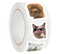 500PCS Cat MEME Stickers Roll, 10 Styles Autocollants De Chat Drôles, Décalcomanies Étanches, Conception Adhésive Durable, Étanche Et Amusante, 6x6x3cm, Pour Les Ordinateurs Portables, Les Bouteilles