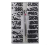 500PCS pour mini Screws Kit 18 Sizes Carbon Steel 500PCS pour | 500 pieces total, 18 distinct sizes, carbon steel build, pour cross slot design, organized plastic box