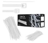 500x Collier de Serrage 3,6 x 250 mm Attache Câble Poignée Serre-Câbles Plastique Nylon Résistante Température UV Autobloquants Industrie Bureau Domicile Extérieur