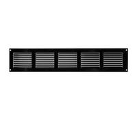 500x100mm Grille de Ventilation en Acier Noir avec Moustiquaire - Grilles d'aération Métallique