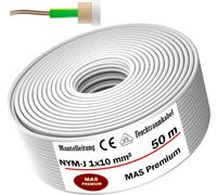 50m de câble électrique pour locaux humides Câble sous gaine NYM-J 1x10 mm² Câble électrique
