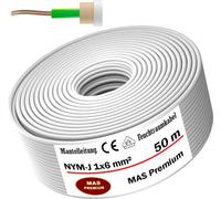 50m de câble électrique pour locaux humides Câble sous gaine NYM-J 1x6 mm² Câble électrique