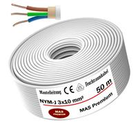 50m de câble électrique pour locaux humides Câble sous gaine NYM-J 3x10 mm² Câble électrique