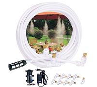 50M DIY Système de Brumisateur, Système de Refroidissement Kit par Brumisation Extérieur avec Filtre, Patio Atomisation Micro Sprinkler Irrigation Jardin, Système D'irrigation