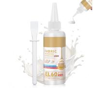 50ml Colle Textile, Colle pour Tissu Permanente | Colle Matérielle pour Tissu, Blanc Translucide Colle pour Tissu pour Patchs, Adhésif pour Couture pour Coton, Denim