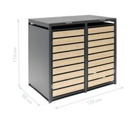 50NRTH GmbH Westmann Bac à ordures Lacina 2x 240 L 80 × 132 × 116 cm Quantité:1