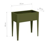 50NRTH GmbH Westmann Bac potager surélevé Vedura S 40 x 74 x 80 cm Vert olive Quantité:1